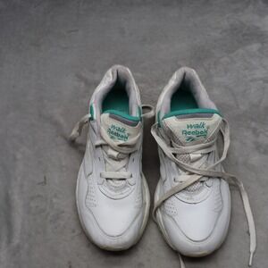 Reebok Womens 8 Walking Shoes White Leather Athletic Cushioned Sneakers VTG‎